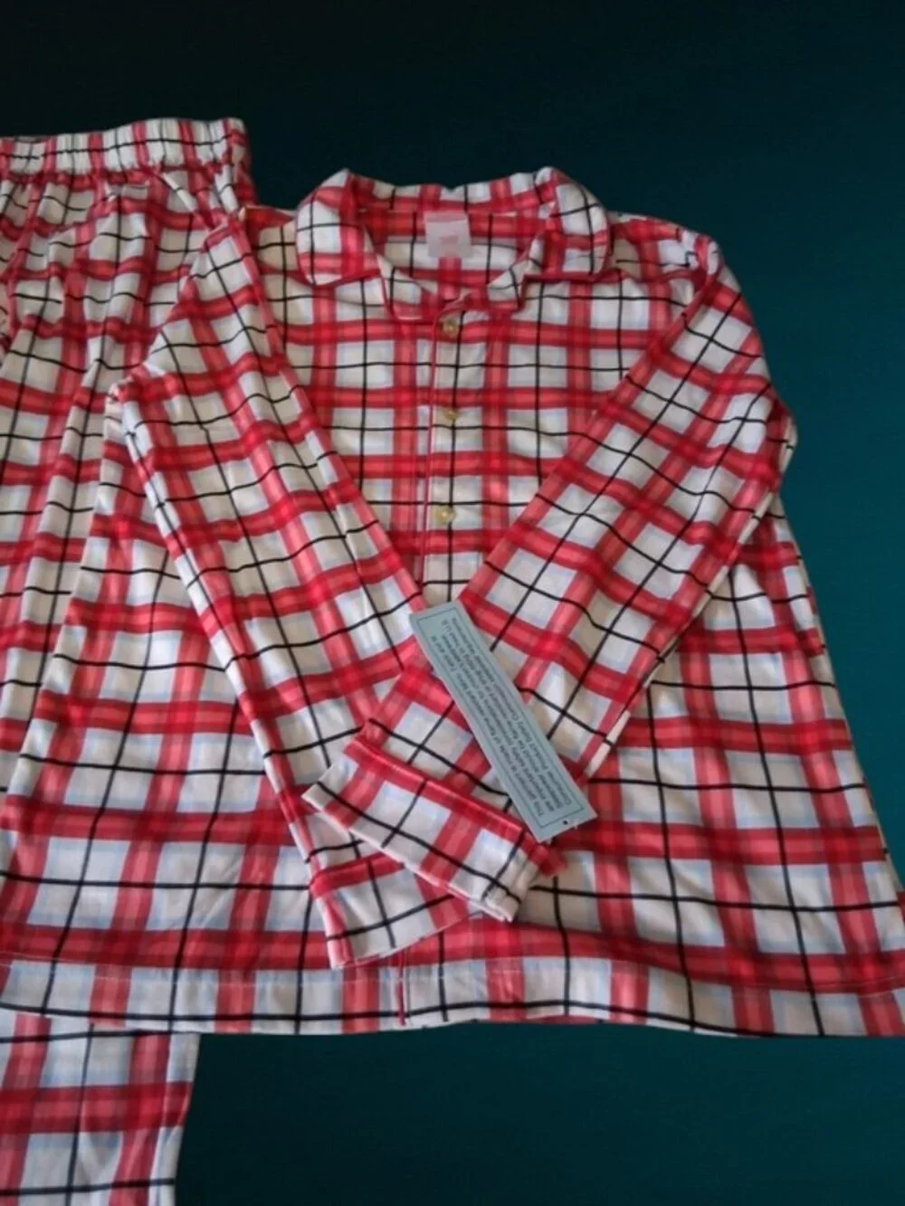 Wondershop Red White Plaid Kids Pajama Set size XL NWT